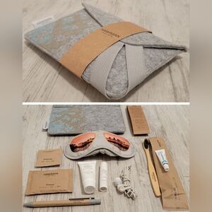 Hawaiian Airlines Business Class Amenity Kit Gray Travel Pouch Bag Noho Home